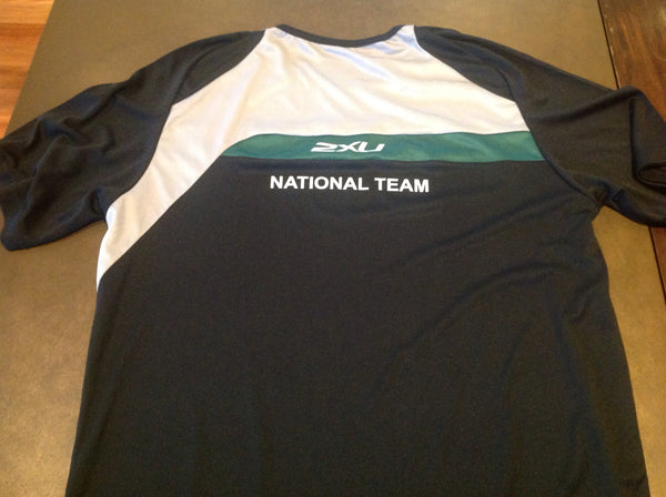 Club top with national team printed on back